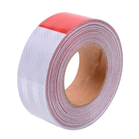 ABRAMS 2" in x 75' ft Trailer Truck Conspicuity DOT Class 2 Reflective Safety Tape - Red/White DOTC2 2 x 75-11R/7W